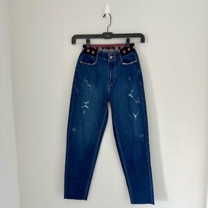 Disney Mickey Mouse Elastic Waistband High Rise Custom Jeans